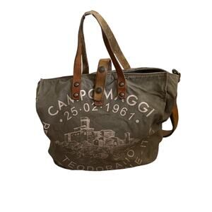 Campomaggie Genziana long-handled Shopping bag/Tote with Teodorano print